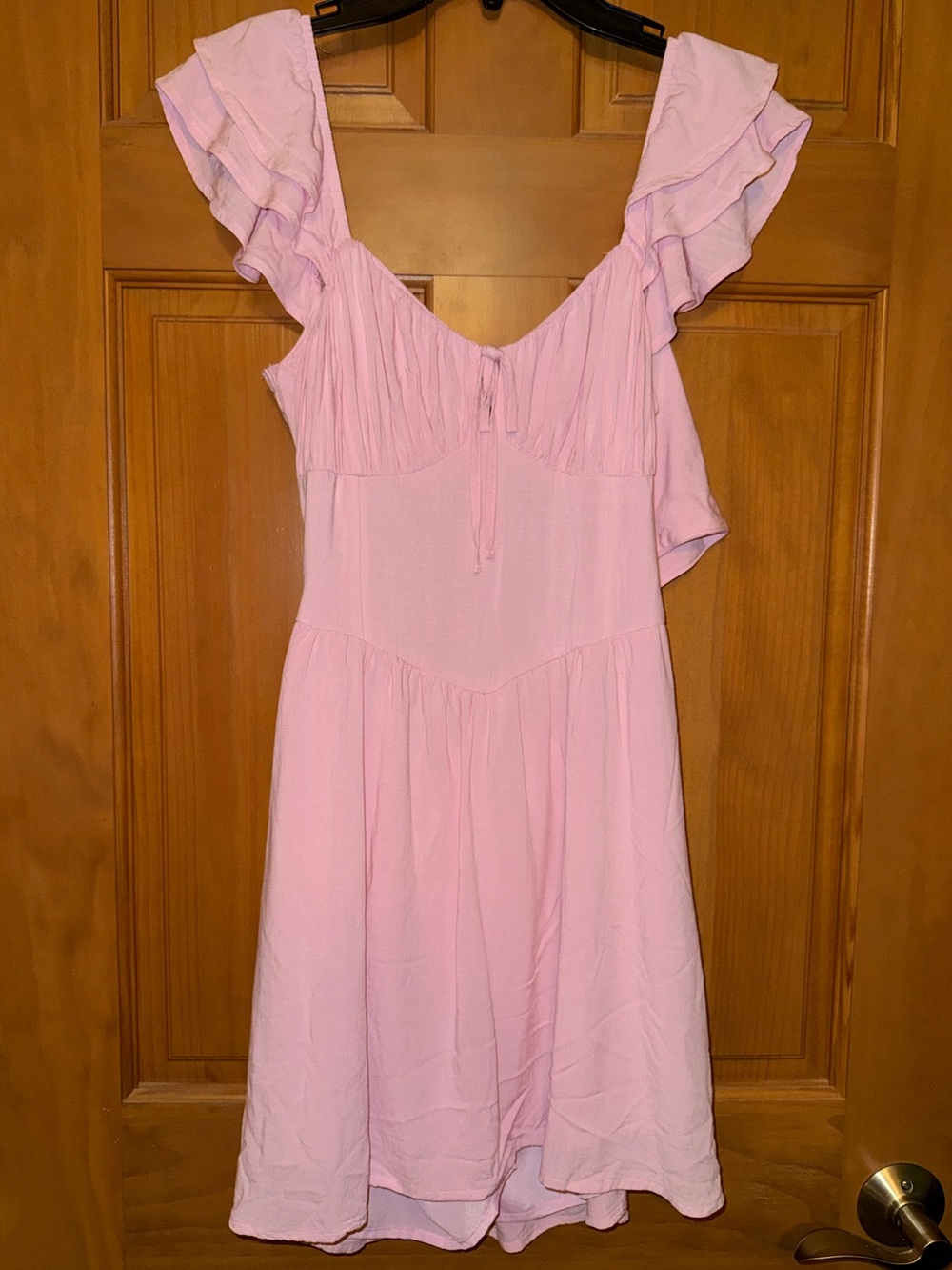 Hollister Light Pink Ruffle Sleeve Mini Dress